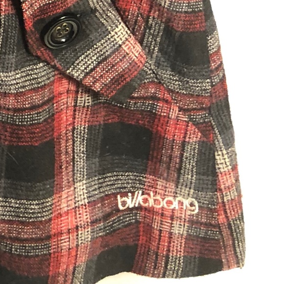 Billabong Plaid Peacoat. Sz: Small. - Picture 3 of 4